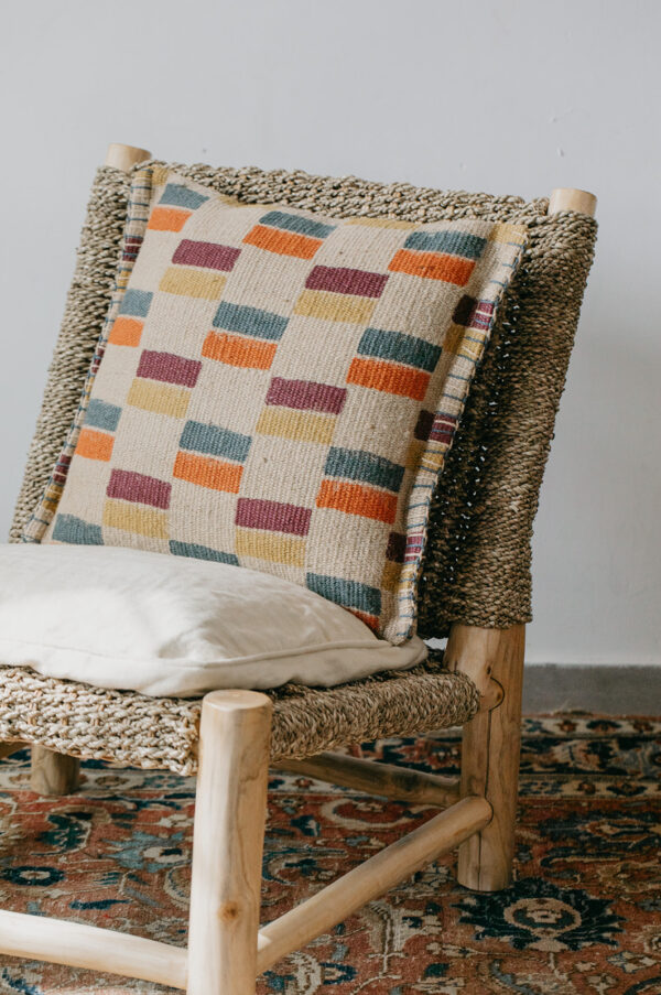 כורסא עץ גולמי וחבל