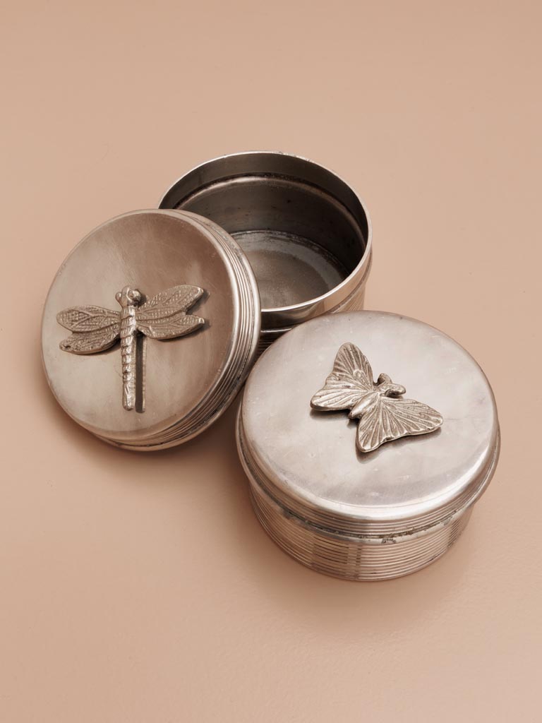 קופסה עגולה שפירית Silver Dragonfly – תמונה 3