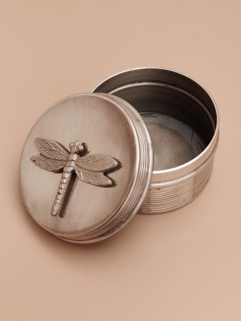 קופסה עגולה שפירית Silver Dragonfly – תמונה 2