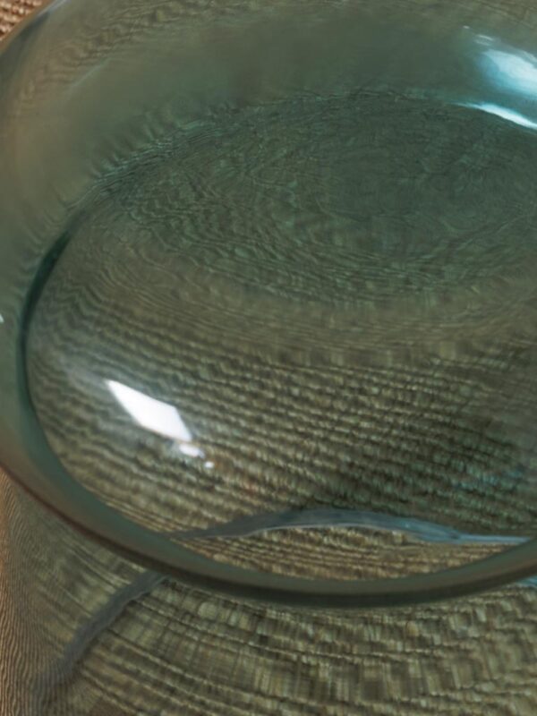 שולחן צד עגול זכוכית